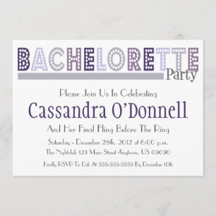 Name In Lights Bachelorette Party Invites (Grey)