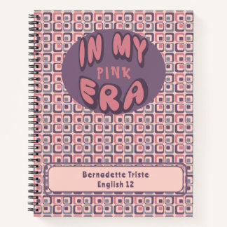 Name In My Era Midcentury Modern Pink Purple Notebook