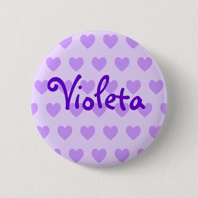 Name in Purple 6 Cm Round Badge (Front)