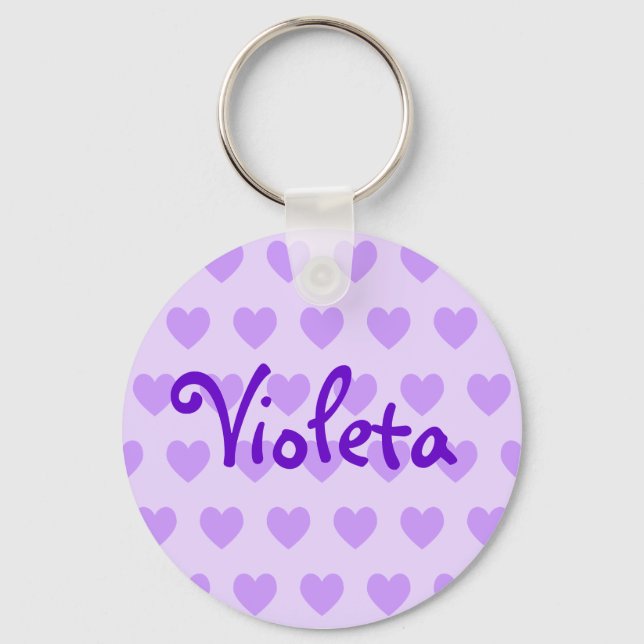 Name in Purple Key Ring (Front)