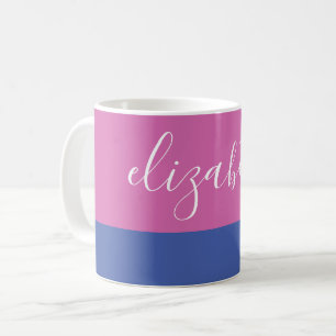 Name in Script   Color Block Coffee Mug