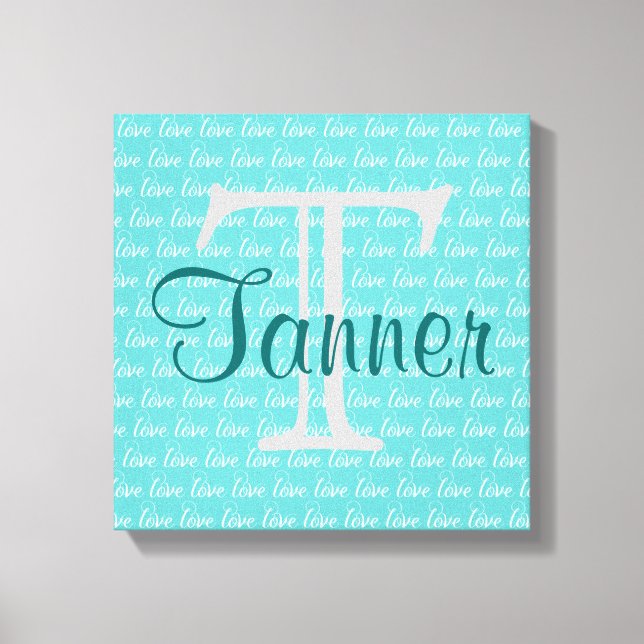 Name & Initial Art - Personalised Canvas Print (Front)