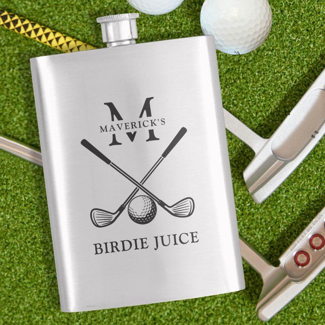 Name & Initial Birdie Juice Golf Hip Flask (Creator Uploaded)