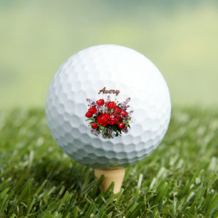 Name/ Initial Floral Golf Balls
