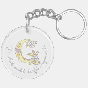 Name initial G girls personalised keychain