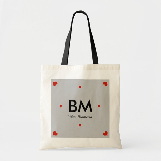 name & initial personalised tote bag (Front)
