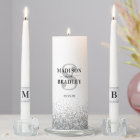 Name & Initial Silver Glitter Wedding