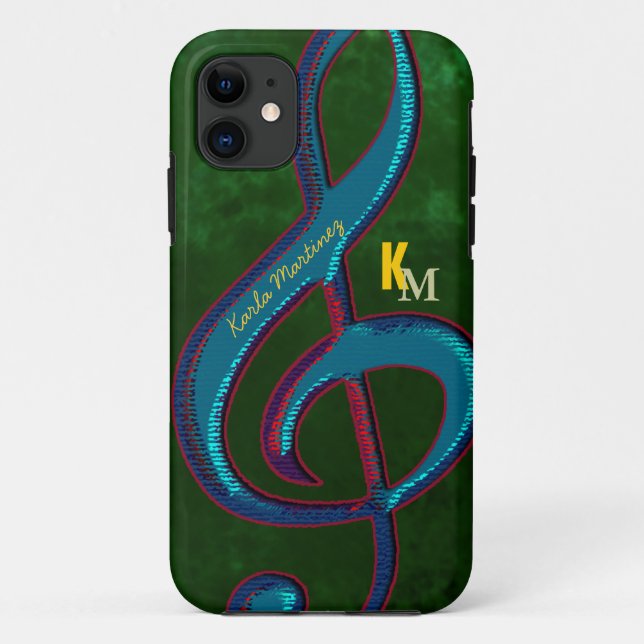 name initials clave music note Case-Mate iPhone case (Back)