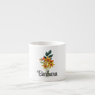 Name Initials or Text, Paper Quilled Flowers 6oz Espresso Cup
