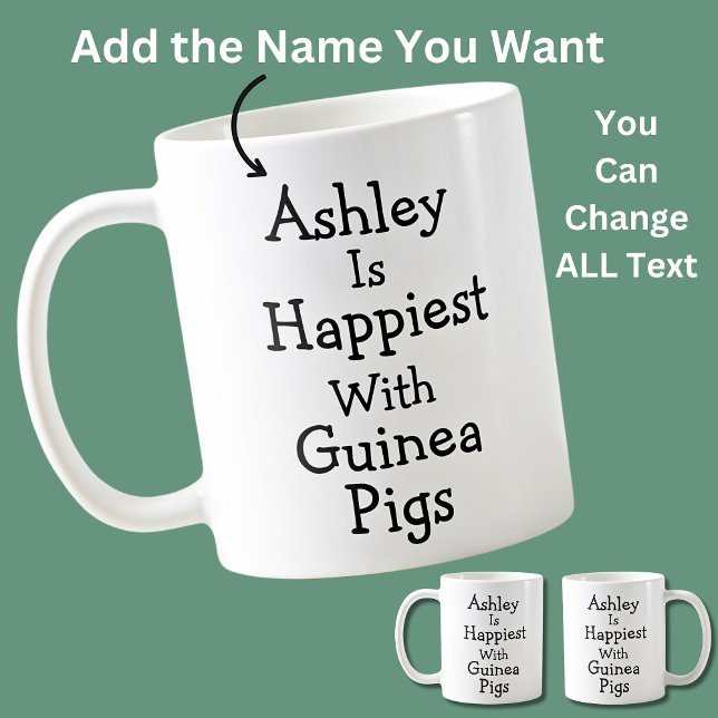 Name is Happiest With Guinea Pigs  Coffee Mug (Creator Uploaded)