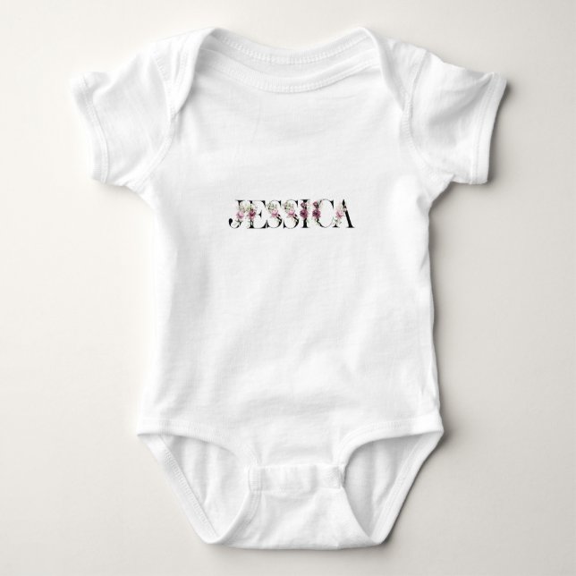 Name Jessica. Baby Bodysuit (Front)