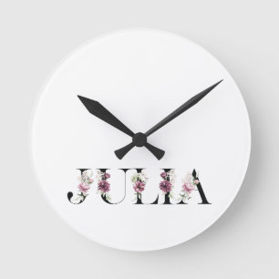 Name Julia Round Clock