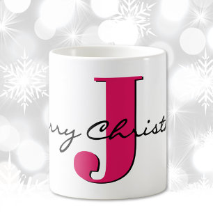 Name, July Ruby Red Birthstone   Merry Christmas Coffee Mug