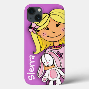 Name kid girl blonde cuddles pink purple ipad case