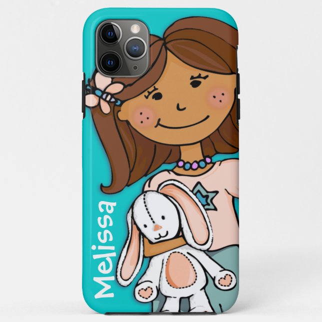 Name kid girl cuddles aqua peach Case-Mate iPhone case (Back)