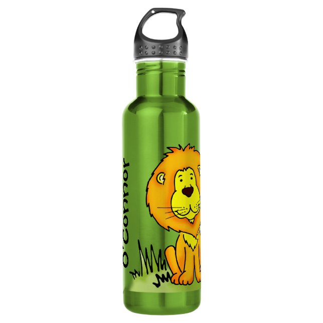 Name kid lion orange yellow drinks bottle (Front)