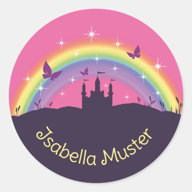 Name labels - fairytale castle  (Front)