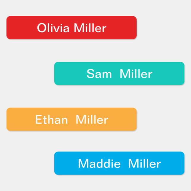 Name labels for school camp daycare (Group)