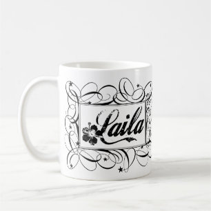 Name Laila in black inside stylish frame Coffee Mug
