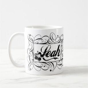 Name Leah in black inside stylish frame Coffee Mug
