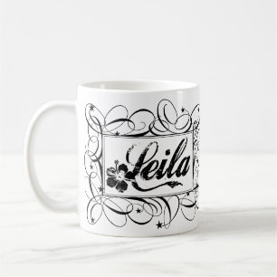 Name Leila in black inside stylish frame Coffee Mug