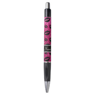 Name lipstick kisses neon hot pink glitter