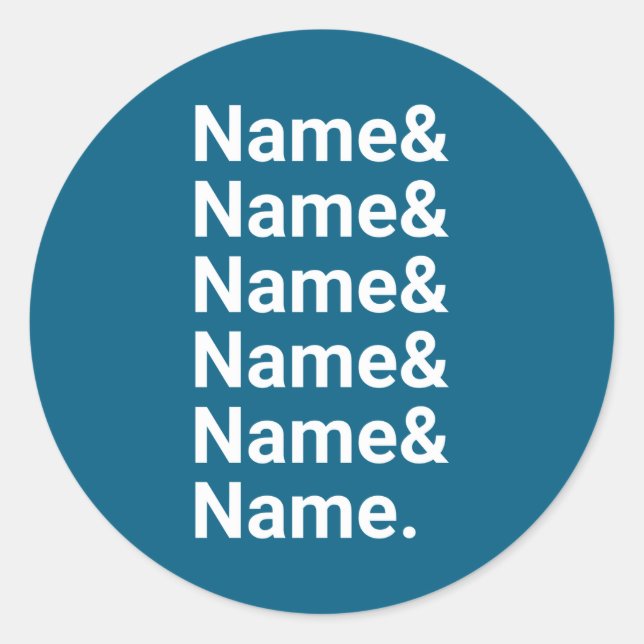 Name List Funny Women Men D Text  Classic Round Sticker (Front)