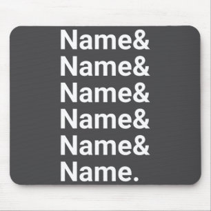 Name List Funny Women Men D Text Mouse Mat