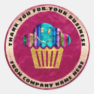 Name Logo Online Bakery Thank Sweet Cake Classic Round Sticker