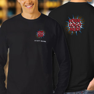 Name & Logo Upload Black Long Sleeved T-Shirt