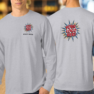 Name & Logo Upload Grey Long Sleeved T-Shirt