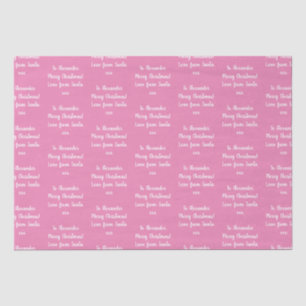 Name Love From Santa Pink Christmas Tissue Paper