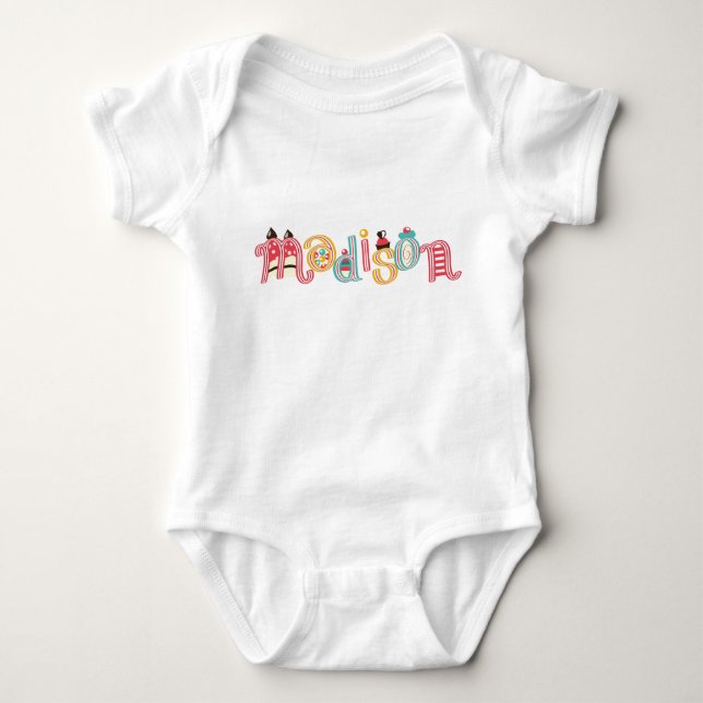 name Madison Baby Bodysuit (Front)