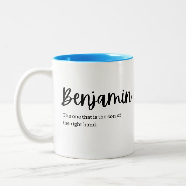Name meaning: Benjamin Two-Tone Coffee Mug (Left)