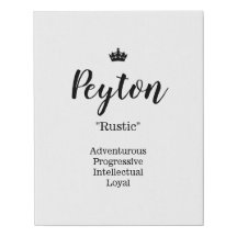 Name Meaning Canvas Picture - Peyton