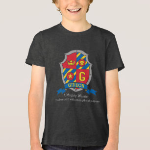 Name meaning Gideon knights lion and crown Tri-Blend Shirt