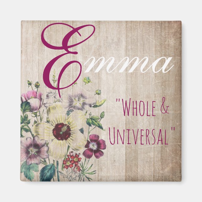 Name Meaning Magnet, Emma "Whole & Universal" Magnet (Front)