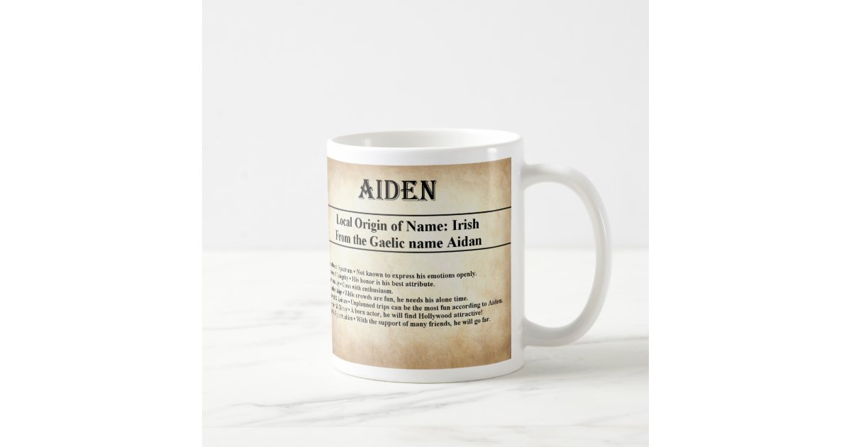 Name Meaning Mug - Aiden | Zazzle.co.uk