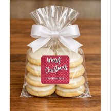 Name, Merry Christmas Red & White Polka Dots