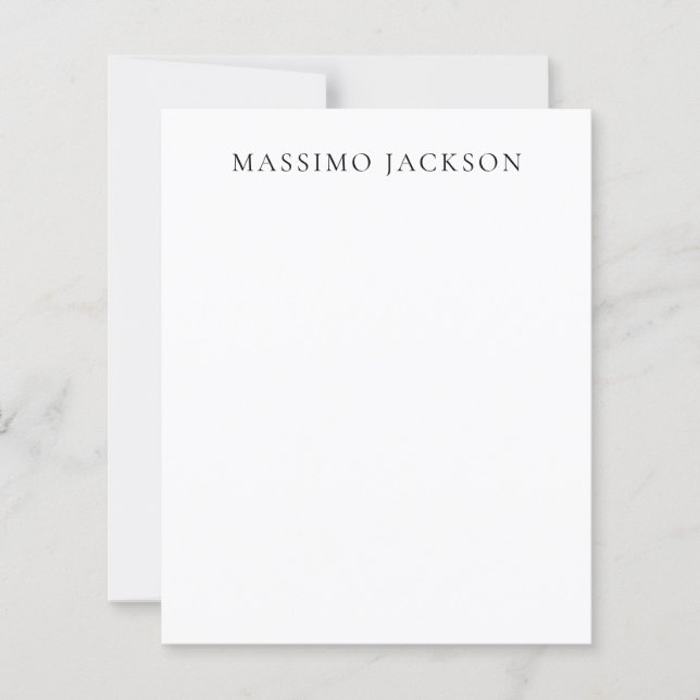 Name Minimalist Modern Plain Simple Black White (Front)