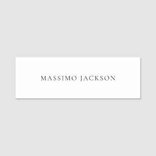 Name Minimalist Modern Plain Simple Black White Tag