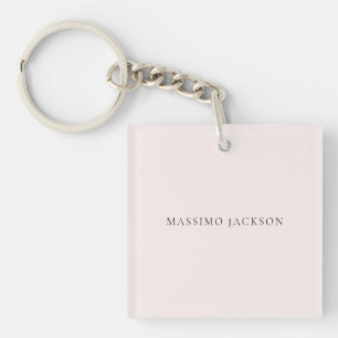 Name Minimalist Modern Plain Simple Pastel Colour Key Ring