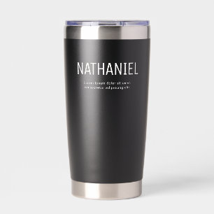 Name Modern Bold Black Insulated Tumbler