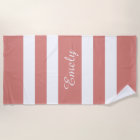 Name Modern Coral Pink And White Stripes Pattern