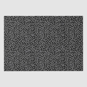 Name Modern Cute Polka Dot Black and White Tissue Paper