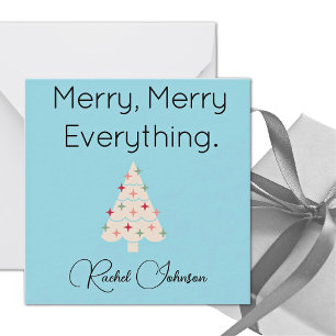 Name Modern Merry Mini Holiday Flat Note Card