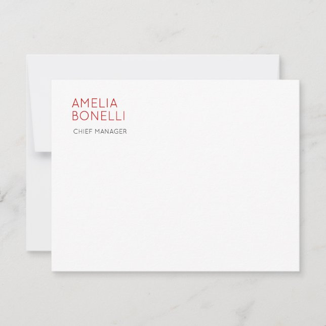 Name Modern Minimalist Professional Plain Casual Card (Front)