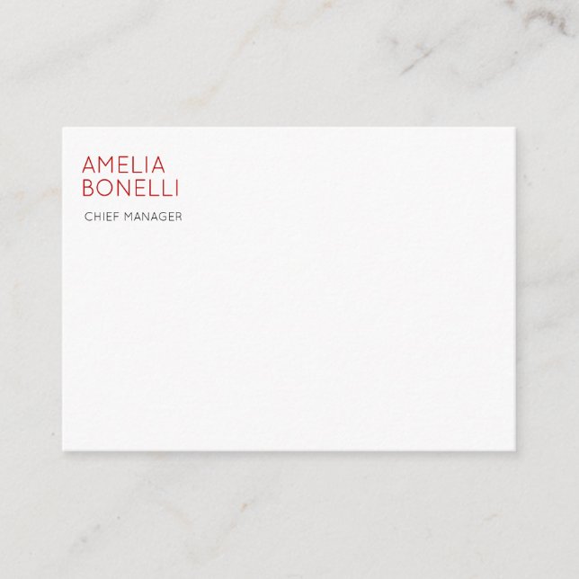 Name Modern Minimalist Professional Plain Casual Enclosure Card (Front)