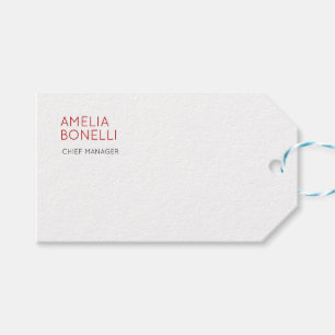 Name Modern Minimalist Professional Plain Casual Gift Tags