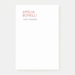 Name Modern Minimalist Professional Plain Casual Post-it Notes